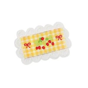 Korean cute lace cloth patch with strawberry embroidery and bow DIY decorative accessory main
