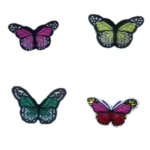 Bestickte Schmetterling Stoffaufnäher DIY Kleidung Zubehör für Taschen und Textil Dekoration