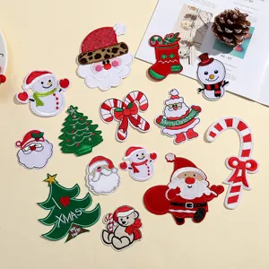 Christmas embroidered patches DIY Santa Claus snowman decorative badges for clothing