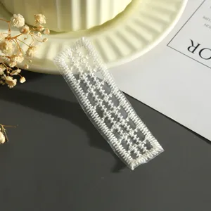 Pizzo bianco ricamato toppa DIY accessori abbigliamento cucito materiale decorazione