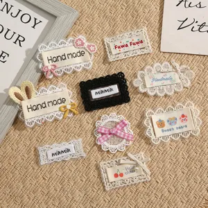 Handgemachte DIY Spitzenstickerei Stoffaufnäher Süße Schleife Buchstabe Stoff Flicken Applikation Kleidungsstück Nähzubehör Für Kleidung