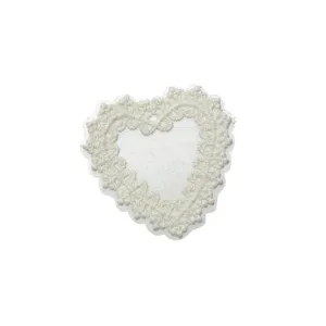 Toppa ricamata in pizzo a cuore bianco accessorio fai da te per vestiti borse scarpe