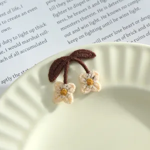 Cute flower embroidery patch handmade DIY decorative accessory for clothes bags crafts.