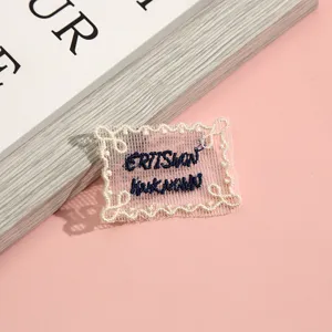 Schattige kanten geborduurde patch kleding DIY accessoires holle borduurwerk badge
