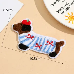 Mignon Teckel Chien Serviette Brodé Tissu Patch DIY Vêtements Décoration Accessoires