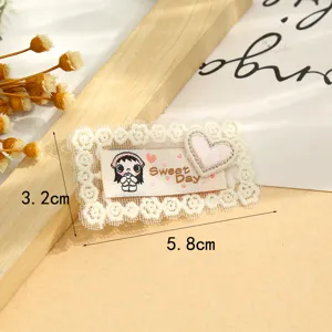 Sweet lace fabric patch DIY cartoon heart embroidery decorative clothing accessories