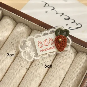 Handcrafted lace fabric hair clip cute carrot rabbit patch DIY decorative craft accessory 6cm