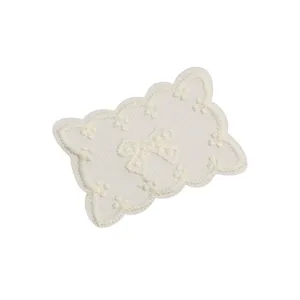 Witte kant borduurwerk patch DIY kleding accessoire strik bloem holle handwerk badge applicatie