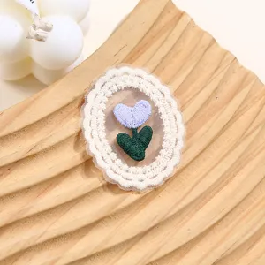 Simpatico toppa in tessuto di fiori in pizzo ricamato accessorio per abbigliamento DIY.