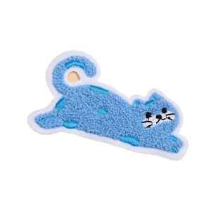 Chat bleu patch brodé mignon animal DIY accessoire de vêtement badge décoratif 1pc