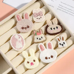 Cartoon Cute Animal Little Rabbit Embroidery Cloth Patches DIY Clothing Apparel Decorative Accessories Polyester Thread