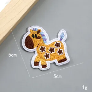 Cute cartoon horse embroidered patch DIY decorative badge for clothing and apparel items
