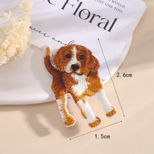 Cute puppy dog embroidery patch, detailed cute animal cloth sticker for clothes sewing accessories.