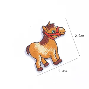 Cartoon horse embroidery patch clothing accessory cute embroidered cloth badge 2.2x2.3cm