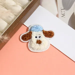 Süßer Cartoon Hund Frottee Stickerei Aufnäher für DIY Kleidung Taschen Jacken Zubehör