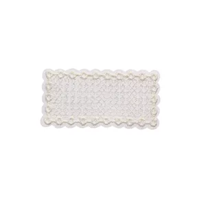 Sweet white embroidered lace patch for DIY shoes, hats and clothing decoration accessories.