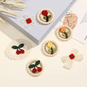 Geborduurde Bloem Kersen Kant Applicatie DIY Kleding Stuk Decoratieve Kleding Accessoires