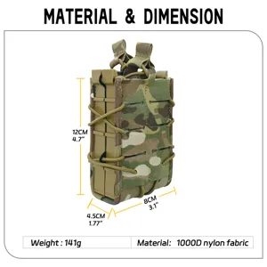 Tactical double magazine pouch 1000D nylon molle 7.62mm ammo bag for tactical vest gear