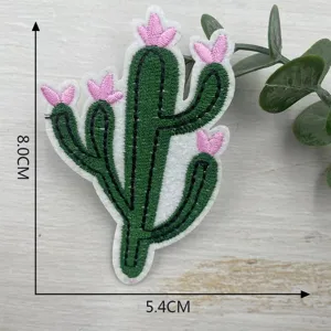 Cactus embroidered patch cute plant clothing badge DIY decorative applique accessories