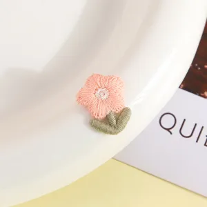 Cute knitted flower cloth patch DIY hair accessory clothing decoration embroidered applique