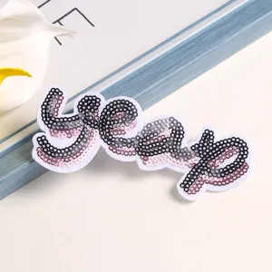 Pailletten Buchstaben Aufnäher DIY Kleidung Zubehör bestickte Abzeichen für Taschen