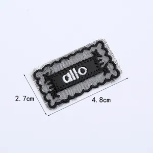Parche de tela con letras bordadas caladas, malla de encaje negro accesorios DIY.
