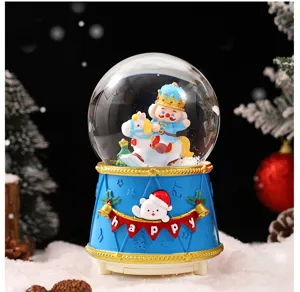 Christmas snow globe resin desktop ornament with cute prince and horse, wonderful holiday gift.