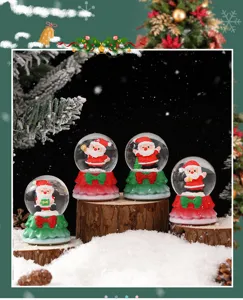 Christmas Santa snow globe decoration cute desktop ornament for holiday home party decor