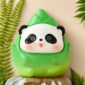 Cute cartoon panda bamboo shoot figurine office desktop decoration healing creative ornament