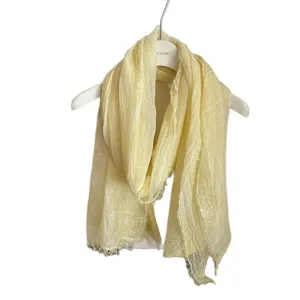 Light yellow breathable scarf light soft shawl versatile fashion stylish neck wrap for women