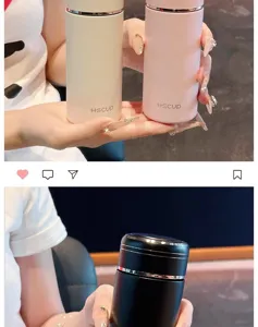Mini portable thermos cup stainless steel vacuum insulated water bottle for women.
