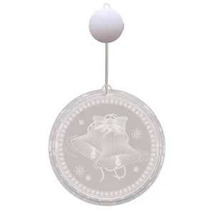 Kerst LED hanglamp van transparante acryl ronde schijf voor feest en boom decoratie