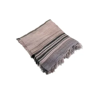 Solid color horizontal striped fringe scarf shawl for women fashion literary warm wear main view
