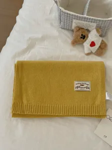 Korean style solid color knit scarf for women, soft and warm autumn winter wool scarf.