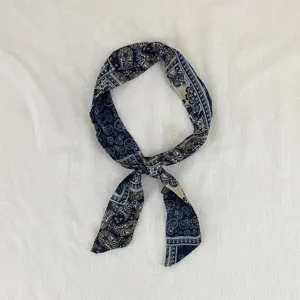 Donna Retro Paisley Sciarpa di Seta Farcita Doppia Faccia Stampata Foulard Moda Fascia per Capelli Elegante Leggera Sciarpa