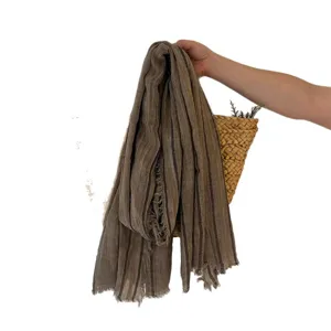 Écharpe rayée vintage pour femme, châle rétro décontracté avec franges, idéal pour l'automne.