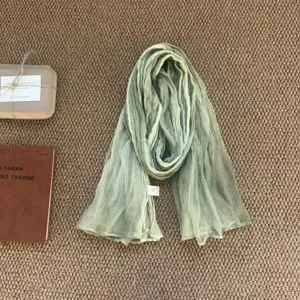 Gradient crinkled scarf for women, lightweight breathable design, fashion accessory daily use new