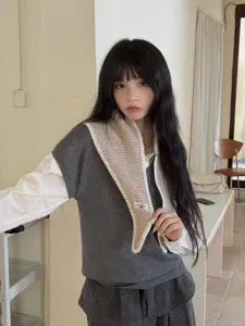 Knit scarf shawl winter warm neckerchief stylish women winter accessories daily wear chic