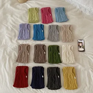 Écharpe Tricotée Unisexe Style Littéraire Rétro pour Femmes Automne Hiver Chaud Épaissi Mode Tour de Cou Décontracté Extérieur