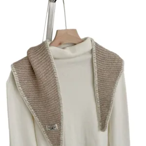 Early autumn knitted lock-edge diamond scarf versatile neck protection shawl for women