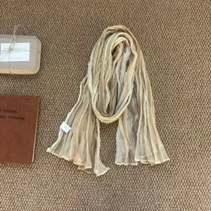Gradient pleated women scarf breathable fashion autumn winter lightweight neck warmer chic accessory