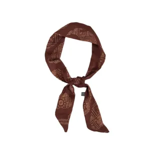 Sciarpa sottile vintage con stampa cachemire marrone elegante nastro per capelli foulard.