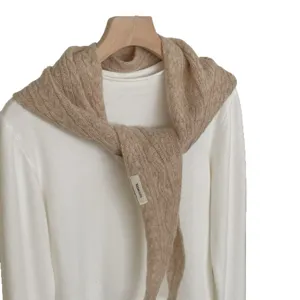 Gemütliches einfarbiges Strick-Dreieckstuch und Halstuch für Damen, stilvoller Herbst Winter Schal