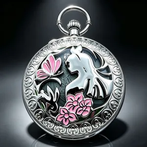 Vintage Hollow Carved Music Pocket Watch Quartz Pocket Watch With Chain And Gift Box For Women