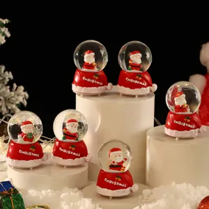 Christmas snow globe LED luminous desktop ornament cute Santa Claus figurine holiday gift decor