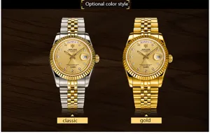 HOLUNS orologio quarzo uomo affari svago lusso polso classico oro bicolore impermeabile design