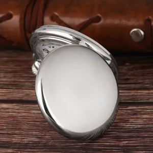 Classic vintage quartz pocket watch featuring a smooth polished metal case detailed design view