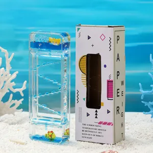 Sablier a huile en acrylique bulle de mouvement liquide jouet cadeau de decoration.