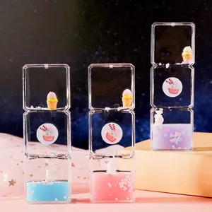 Creative Liquid Quicksand Sandglass Desktop Ornament Acrylic Cartoon Floating Toy Cute Stress Relief Gift
