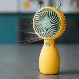 Mini ventilatore portatile a mano con simpatico design a orecchie di coniglio, ricaricabile USB.